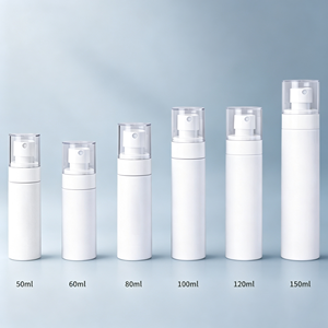 Nuovo Design Confezione Cosmetica Flacone in <span class=keywords><strong>Plastica</strong></span> con Pompa per Crema Solare 50 80 100 120 150ml Contenitore Spray Lusso Bianco per Profumi - Product Image 2