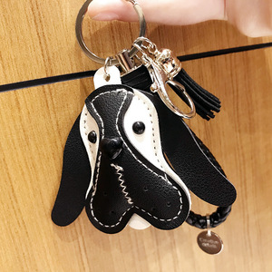 Accessoires de sac mignon <span class=keywords><strong>pompon</strong></span> métal étiquette Pu <span class=keywords><strong>cuir</strong></span> Cocker épagneul chien <span class=keywords><strong>porte</strong></span>-<span class=keywords><strong>clés</strong></span> - Product Image 5