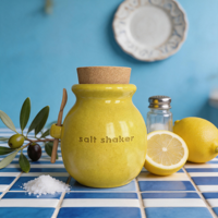 Pot à épices en céramique avec logo personnalisé, finition émaillée, cuillère et bouchon, pour la cuisine
