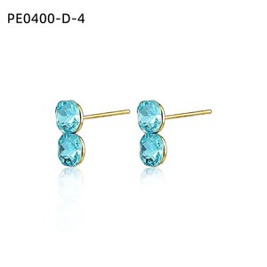 เอมี่ เอมี่ แฟชั่นต่างหูชุบทองคริสตัลไรน์สโตน BEZEL SETTING เครื่องประดับสำหรับงานปาร์ตี้ของผู้หญิง PE0400 - Product Image 4