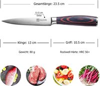 10% de réduction sur un couteau professionnel en acier inoxydable de 5 pouces mazon top vente ensemble de couteaux de chef en bois Pakka de cuisine avec boîte-cadeau