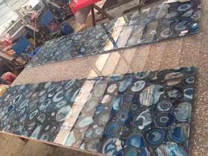 Encimera de Ágata Azul de Lujo Retroiluminada para Decoración del Hogar - Product Image 4