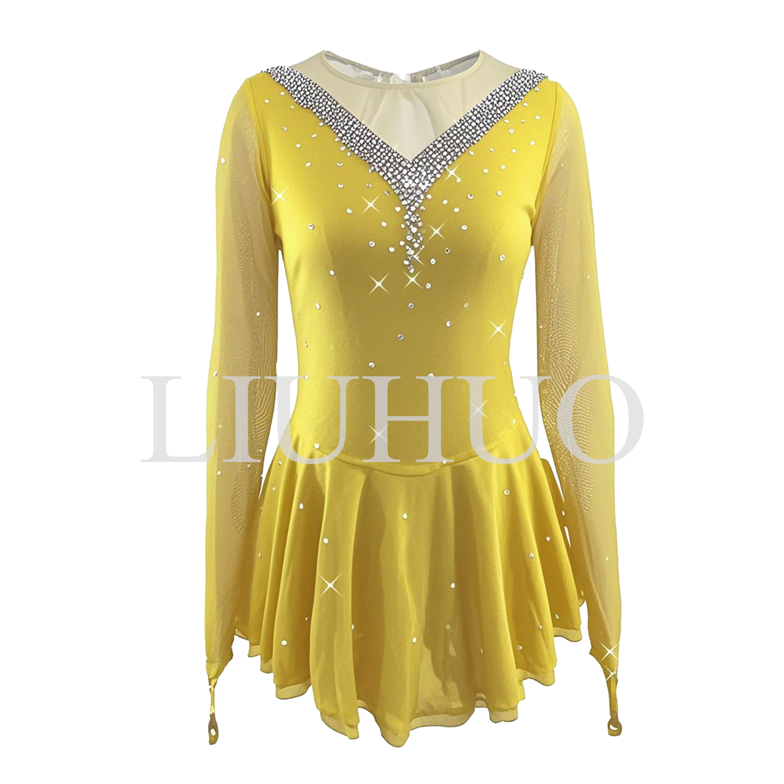 green emerald velvet dress Figure Skating Dress #SD063 (Movie 