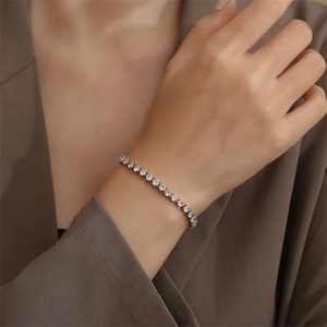 High Quality Fashion <b>Crystal</b> Buckle Design <b>Bracelet</b> Gold Plated Stainless Steel Women's Zircon <b>Bracelets</b> - Product Image 6