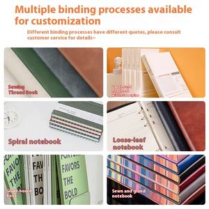 Taccuino all'ingrosso Logo stampabile personalizzato in morbida pelle A3 con copertina rigida per riunioni d'affari da cucire con filo spessito - Product Image 5