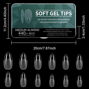 BIN Venta caliente transfronteriza 440 piezas PMMA <span class=keywords><strong>Ballet</strong></span> claro sin tallado y sin marcas puntas finas extendidas esmeriladas completas y medias uñas - Product Image 6