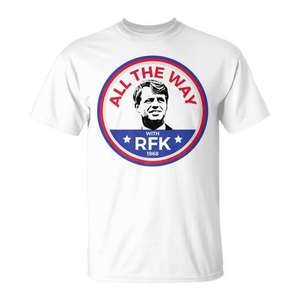 Camiseta Rfk Bobby Robert F Kennedy blanca para hombre, cuello redondo, manga corta, diseño de campaña política 1968 - Product Image 1