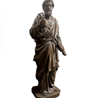 Haute Qualité Bronze Religieux Saint Statue Exquis Artisanat Art Décor pour Jardin ou Église Offre Spéciale Figurine