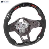 Volant en fibre de carbone à LED à fond plat, très vendu, pour Volkswagen Golf6/7 MK7.5 GTI Scirocco Polo GTS R Line