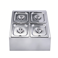 Bac Gastronorme en Acier Inoxydable 1/6 GN, Support 4 Grilles, Ligne Simple, Équipement de Buffet pour Hôtels et Restaurants