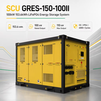 Système de stockage d'énergie hybride hors réseau tout-en-un SCU 100 kW 150 kWh LiFePO4, armoire, 4000 cycles, certification CE