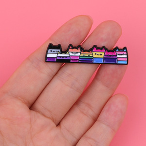 5 Styles arc-en-ciel fierté drapeau émail broches coloré revers Badges chats personnalisés dessin animé Lgbt doux émail broches - Product Image 5