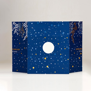 Light Blue Cardboard Jewelry Set Boxes with Matt Lamination Custom Logo for Earrings and Watches Seasonal <strong>Advent</strong> <strong>Calendar</strong> <strong>Box</strong> - Product Image 6