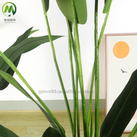 Oiseau de paradis artificiel en pot, faux bananier d'apparence naturelle, plante bonsaï, verdure artificielle décorative pour la décoration de bureau