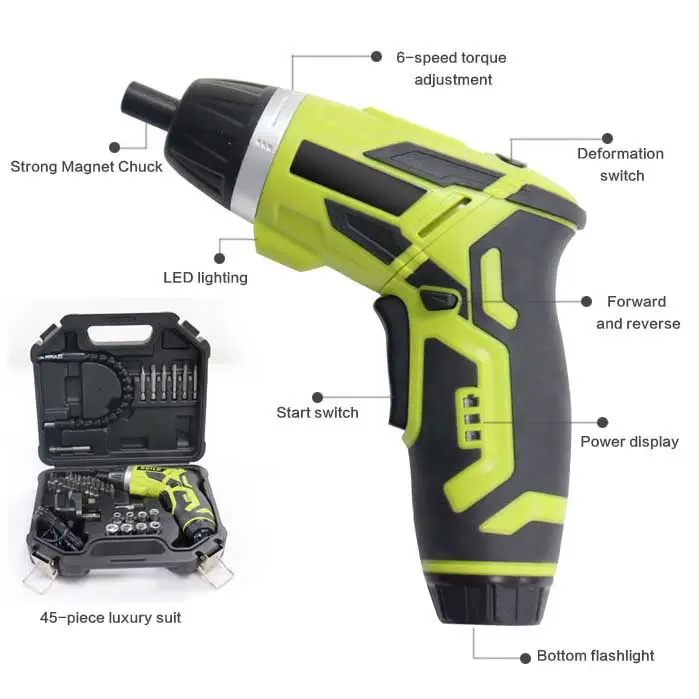 Rechargeable Battery Screwdriver Mini Electric Cordless Screwdriver Tool Set With Screwdriver Organizer