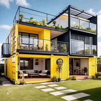 Casa Contenedor Moderna de Lujo de 2 Pisos, Villa Prefabricada de 20-40 Pies, Cabaña Modular Desmontable de 2-3 Dormitorios, Estructura de Acero