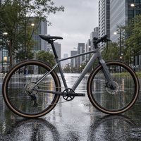Vélo de gravier léger 700C pour débutant, 9 vitesses, freins à disque hydrauliques, cadre en aluminium, fourche rigide, capacité de charge 120 kg, plat