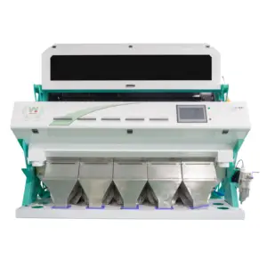 Renk sıralama için 5 Chutes akıllı optik CCD soyulmuş susam tohumu renk sıralayıcı makinesi