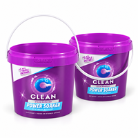 Seaux en plastique cylindriques UMETASS OEM&ODM avec couvercle et poignée, 300 ml-10 L, pour emballage de détergent, lessive en poudre, crème