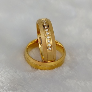 Anillos de Boda Chapados en Oro de 24k para Pareja, Joyería de Acero Inoxidable para Mujer, Anel, Bague, Anillos, Eheringe, Snubni, Prsten, <span class=keywords><strong>Ringar</strong></span>, Anelli - Product Image 5