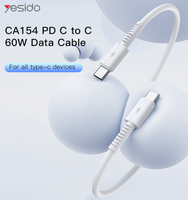 CA154 Yesido 1 mètre 60W câble PVC type-c à type-c câble de données de Charge rapide
