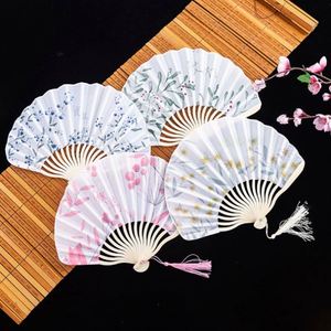 Abanicos de Mano Portátiles de Bambú, Personalizados, con Carcasa de Tela Plegable, Decorados y Pintados, para Fiestas o como Recuerdo de Festivales - Product Image 1