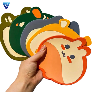 2025 New Cartoon Design Cute Rubber Coasters Custom Logo Silicone Tea Coaster Kawaii Soft PVC Coasters Cup Mats