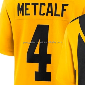 DKメトカーフホワイト刺繍アメリカンフットボールジャージー - Product Image 2