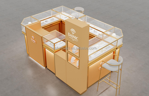 Base de présentation de bijoux en bois massif de style moderne WS-134 de la marque Carpenter Family, avec plateau en verre et pierre argentée, anti-poussière - Product Image 6