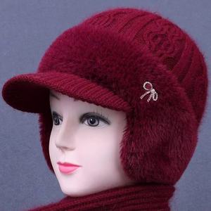 Nouvelle casquette tricotée unisexe automne-hiver, chaude et décontractée, avec doublure en velours épais, protection des oreilles, motif camouflage à carreaux et nœuds, pour la plage et les affaires - Product Image 5