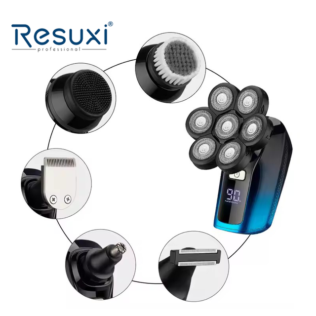 LK7330 Bald Nose Barber Hair Razor Mini Waterproof Electric Shavers 4D 7 Heads Mens Rechargeable Portable 5 in 1 Customized Logo