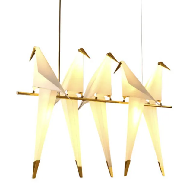 Lustre de pássaro criativo nórdico, postura moderna, simplicidade ajustável, luzes de teto, holograma