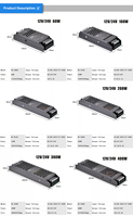 Alimentation 24V à sortie unique, convertisseur AC-DC, entrée 220V, driver LED 60W 100W 150W 200W 250W 300W 400W pour éclairage LED en bande