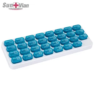 Loại bàn phím 31 ngày nhựa Pill Box hàng tháng Pill lưu trữ trường hợp