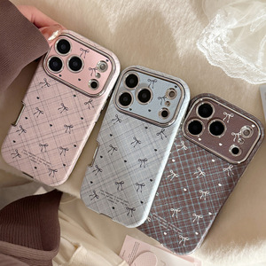 Étui de téléphone en cuir à motif écossais vintage avec nœud papillon pour <span class=keywords><strong>iPhone</strong></span> 17 Pro Max, coque arrière à nœud papillon pour <span class=keywords><strong>iPhone</strong></span> 16 15 14 13 12 11 - Product Image 6