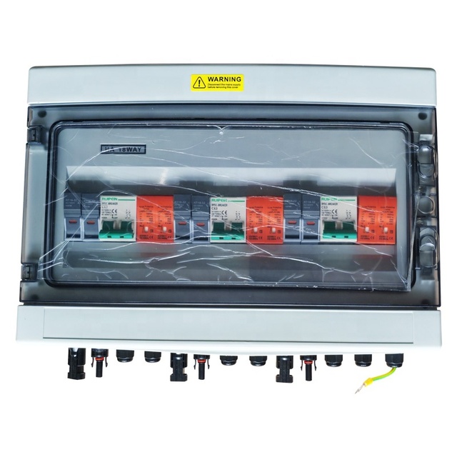 IP65 Waterproof CE Certified Solar PV Combiner Distribution Box DC1000V/DC500V 32A/63A 6 Sockets 1/3 Phase Circuit Breakers