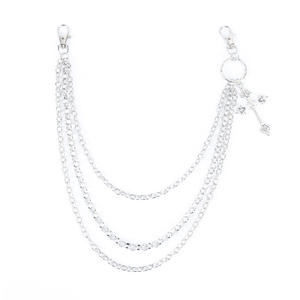 Hip Hop Fashion Punk Multi Layered Metal <b>Cross</b> Waist <b>Chain</b> For Men Halloween Accessory Tibetan Silver White K711 - Product Image 5