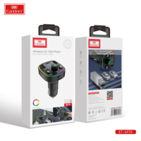 Cargador de Coche Earldom con Doble USB, Carga Rápida, 7 Colores, Manos Libres y Transmisor FM, Kit de Audio Compatible con Formatos MP3 y APE