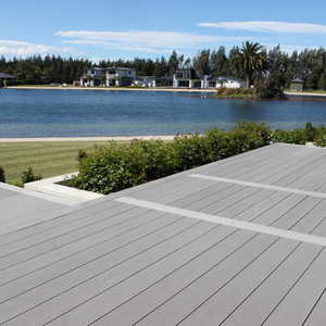Grano recto Balcón Piso decorativo Naranja Wpc Madera Compuesto Decking Gris claro Enclavamiento Decking al aire libre - Product Image 5