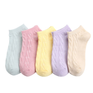 Women No Show Socks Cotton Solid Color Breathable Sweat Absorbing Regular Casual Socks - Product Image 5