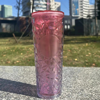 Gobelets à boire personnalisés sans MOQ, motif diamant, 24 oz, 16 oz, plusieurs couleurs, gobelet mat Durian, couvercle en plastique réutilisable, cadeaux