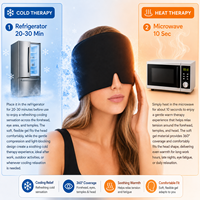 Gorro de Gel Frío para Alivio de la Migraña, Terapia de Frío, Alivio del Dolor de Cabeza, Gorro de Hielo Suave para la Tensión, Ojos Hinchados, Migraña
