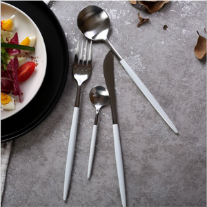 5-mảnh đám cưới cổ điển thiết lập dao kéo thân thiện với môi Rose Gold và <span class=keywords><strong>GOA</strong></span> chải trắng Flatware <span class=keywords><strong>cutipol</strong></span> thương hiệu với Rose Gold mạ - Product Image 3