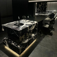 Dalles de marbre noir BLV, surfaces polies de haute qualité, durables, garantie 5 ans, design moderne pour hôtels, villas, grands espaces
