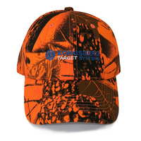 Casquette de chasse et de pêche camouflage orange avec logo personnalisé, design OEM, motif arbre de la jungle