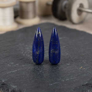 Pierres précieuses naturelles en lapis-lazuli bleu, forme poire 8x16mm, cabochon en forme de goutte, pierres brutes certifiées par un tiers, vente en gros Gopika Exports - Product Image 4
