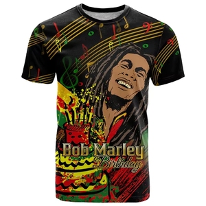 T-shirt à manches courtes unisexe pour hommes et femmes, vêtements de style <span class=keywords><strong>Bob</strong></span> <span class=keywords><strong>Marley</strong></span> <span class=keywords><strong>Reggae</strong></span> 3D, mode 2025 - Product Image 2