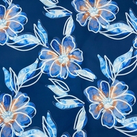 Noir Floral Koshibo Polyester Tissé Personnalisé Numérique Imprimé 125gsm Koshibo Crêpe Tissu pour L'été Les Femmes Robe