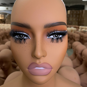 Thực tế trang điểm nữ mannequin đầu với vai Tóc Giả hiển thị PVC pierceable mannequin đầu - Product Image 4