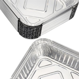Disposable Aluminum Foil Lunch Box 540ml Square Microwave Safe For Picnic - Product Image 2